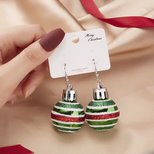 Fashion Christmas Earrings 2024 New Creative Christmas Bulb Drop Earrings for Women Christmas Gift Colorful Ball Dangle Earrings